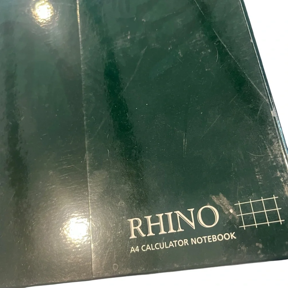 Rhino Green A4 Calculator Notebook‎ Grid Graph Paper Working School Learning